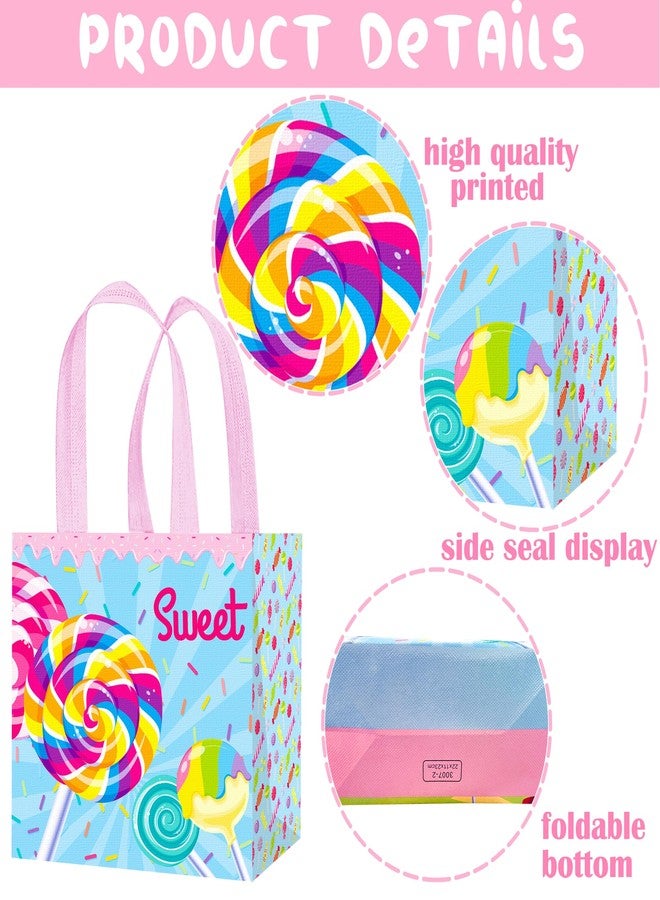 umoni Candyland Party Goodie Bag Lollipop Candy Tote Bags 12Pcs Sweet Candyland Treat Bags Birthday Handbag for Candy Theme Birthday Party Wedding Supplies - Image 4